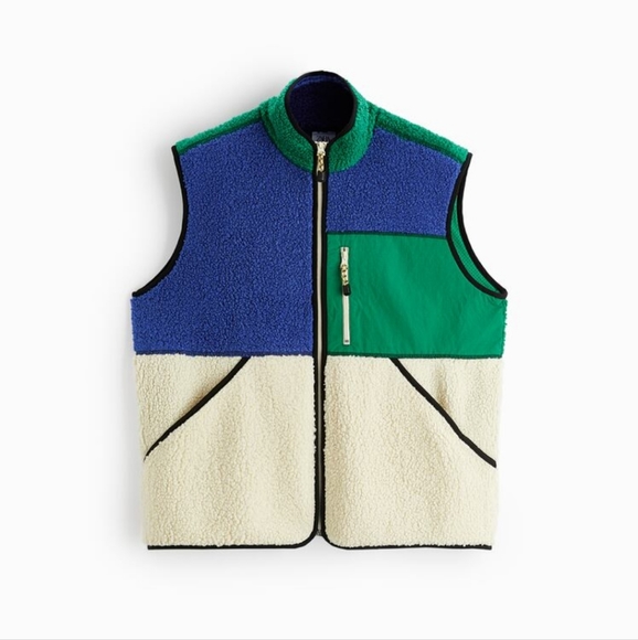 COLOR BLOCK FAUX SHEEPSKIN VEST SIZE L-XL - Picture 8 of 10